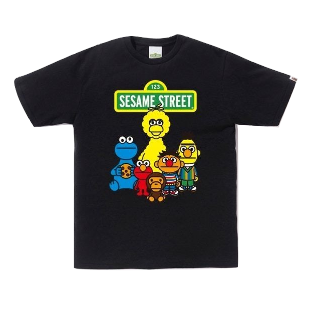 A Bathing Ape x Sesame Street Characters Tee #1 - Black