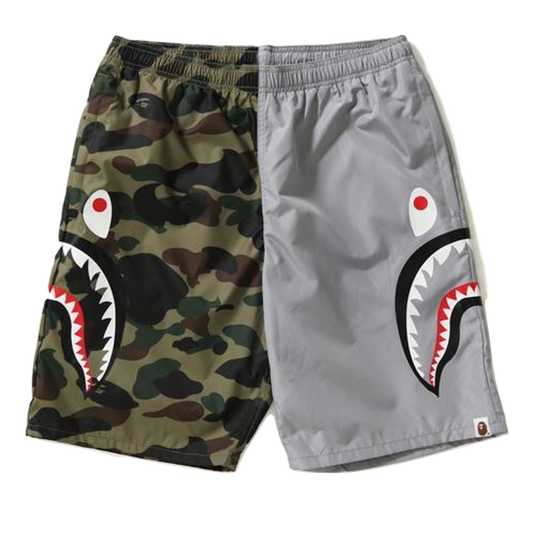 A Bathing Ape 1st Camo Shark Beach Shorts - Green/Gray