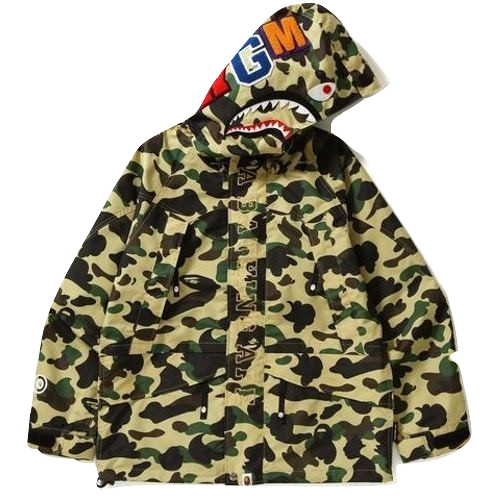 A Bathing Ape 1st Camo Shark Snowboard Jacket - Yellow Camo - Used