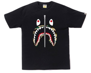 A Bathing Ape Shark Zipper Tee - Black/Yellow