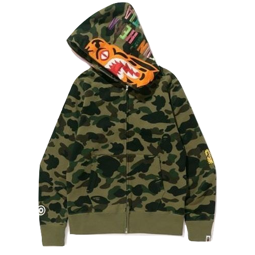 A Bathing Ape 1st Camo Tiger Full Zip Hoodie - Green