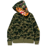 A Bathing Ape 1st Camo Tiger Full Zip Hoodie - Green