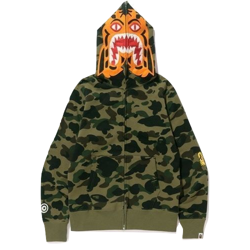 A Bathing Ape 1st Camo Tiger Full Zip Hoodie - Green