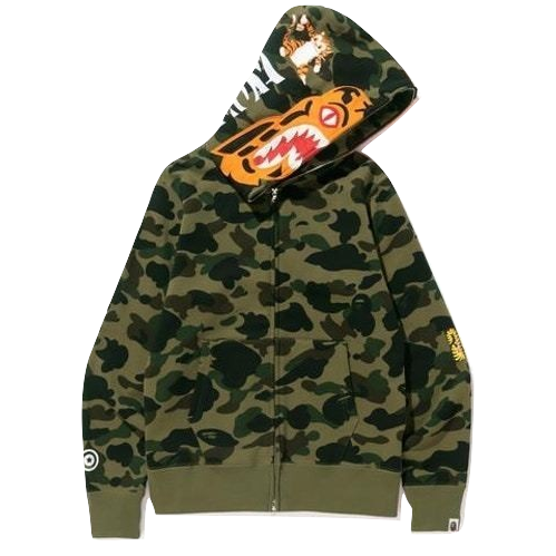 A Bathing Ape 1st Camo Tiger Full Zip Hoodie - Green