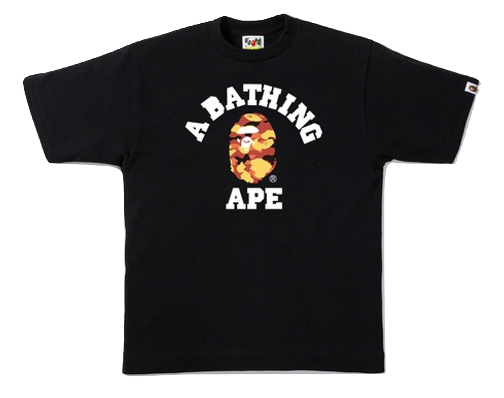 A Bathing Ape 1st Camo College Tee - Black/Orange Camo