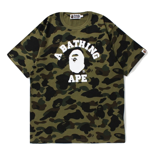 A Bathing Ape 1st Camo College Tee - Green Camo