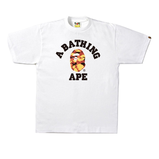 A Bathing Ape 1st Camo College Tee - White/Orange Camo