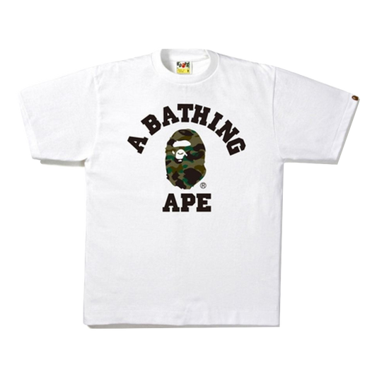 A Bathing Ape 1st Camo College Tee - White/Green Camo