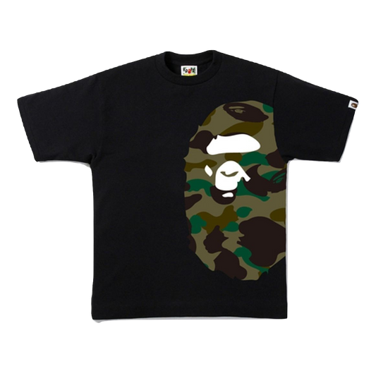 A Bathing Ape 1st Camo Side Big Ape Tee - Black/Green Camo