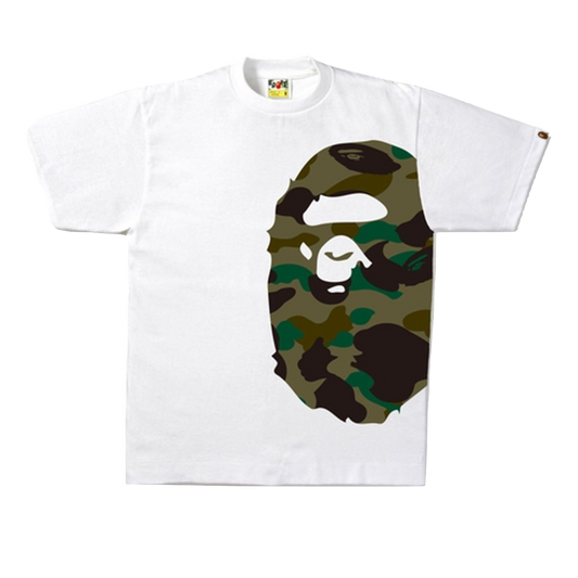 A Bathing Ape 1st Camo Side Big Ape Tee - White/Green Camo