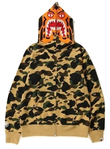 A Bathing Ape 1st Camo Tiger Full Zip Hoodie - Yellow Camo