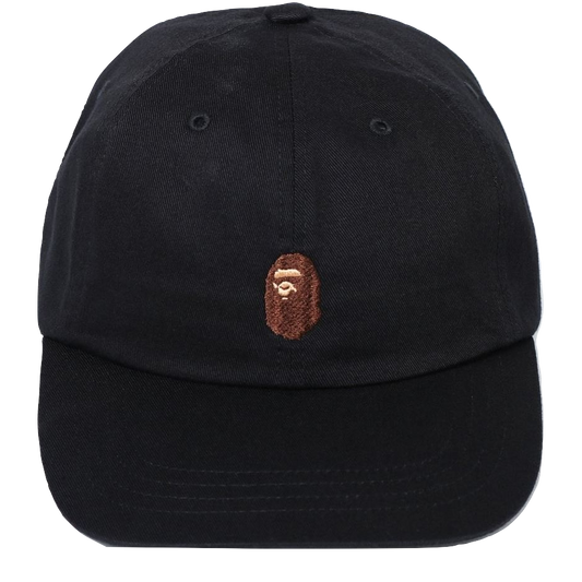 A Bathing Ape Ape Head Embroidery Panel Cap - Black