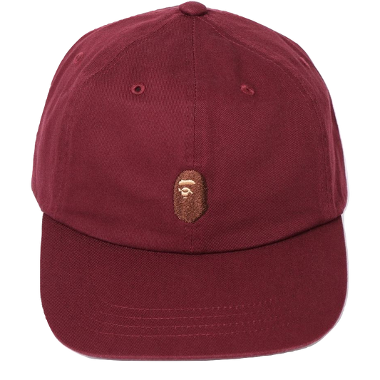 A Bathing Ape Ape Head Embroidery Panel Cap - Burgundy