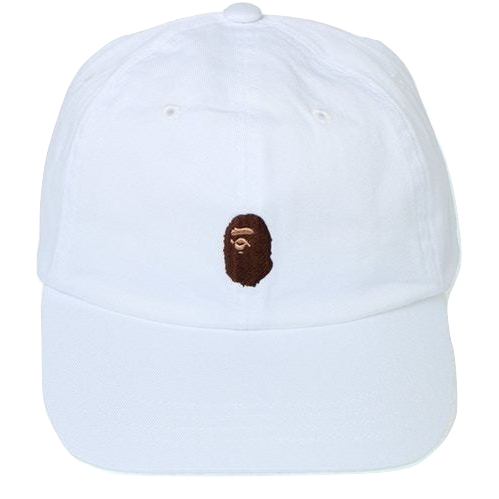 A Bathing Ape Head Embroidery Panel Cap - White