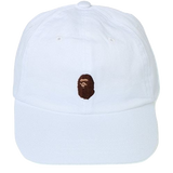 A Bathing Ape Head Embroidery Panel Cap - White - Used