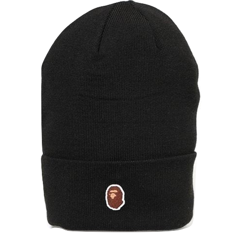 A Bathing Ape Ape Head One Point Beanie - Black