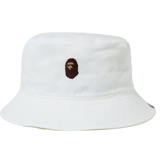 A Bathing Ape Ape Head One Point Bucket Hat - White