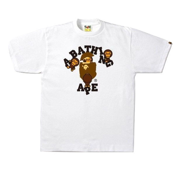 A Bathing Ape College Milo Tee - White - Used