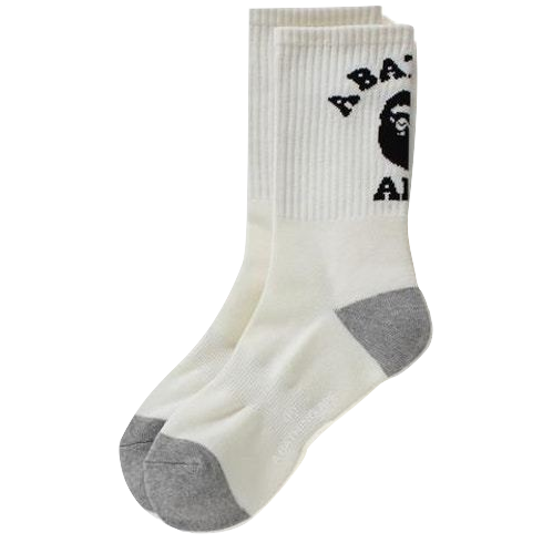 A Bathing Ape College Socks - White