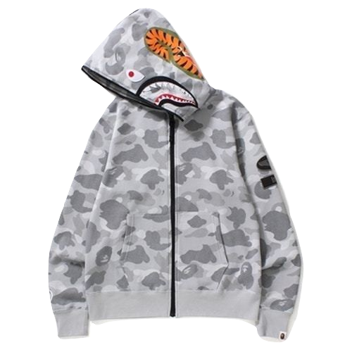 A Bathing Ape Dot Camo Shark Wide Full Zip Hoodie - Used