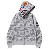 A Bathing Ape Dot Camo Shark Wide Full Zip Hoodie - Used