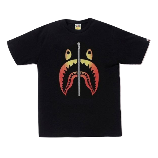 A Bathing Ape Glass Beads Gradation Shark Tee - Black/Red