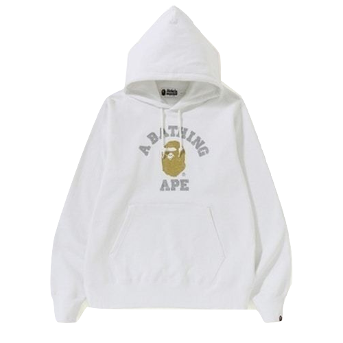 A Bathing Ape Glitter College Pullover Hoodie - White