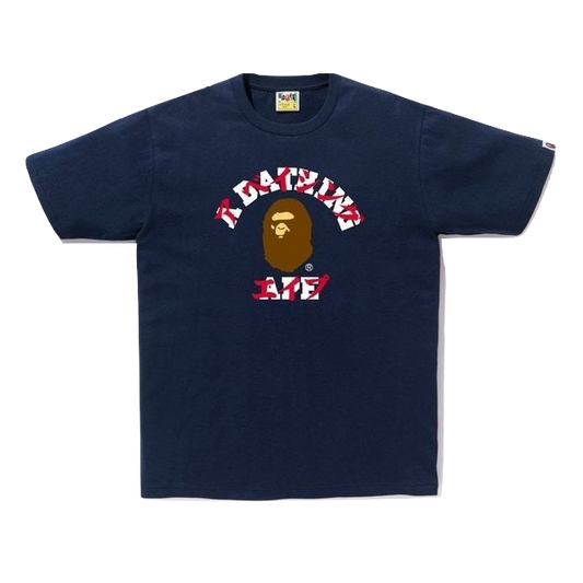 A Bathing Ape Katakana College Tee - Navy