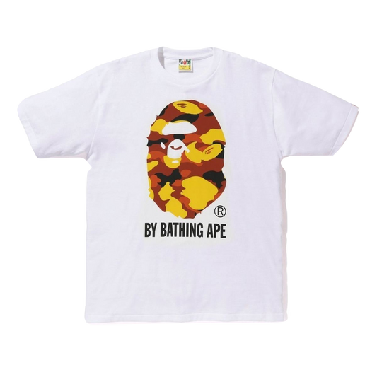 A Bathing Ape Color Camo By Bathing Tee - White/Orange Camo