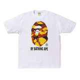 A Bathing Ape Color Camo By Bathing Tee - White/Orange Camo - Used