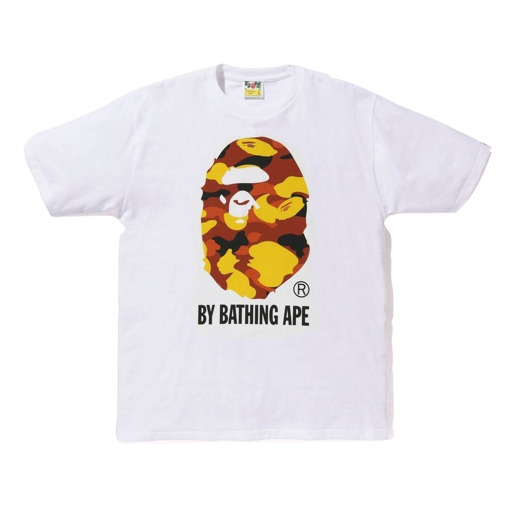 A Bathing Ape Color Camo By Bathing Tee - White/Orange Camo - Used