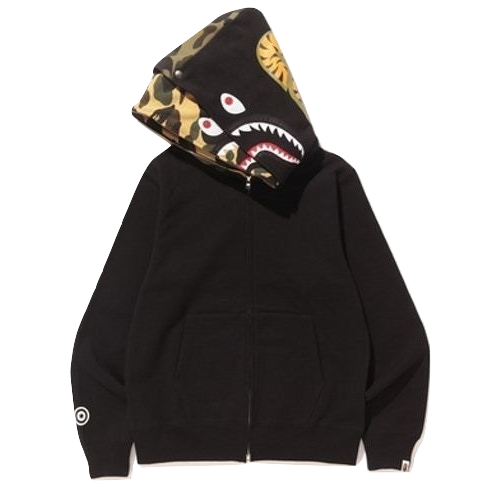 A Bathing Ape Shark Full Zip Double Hoodie - Black – Grails SF