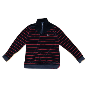 Supreme Velour Striped Quarter Zip Pullover - Navy - Used – Grails SF