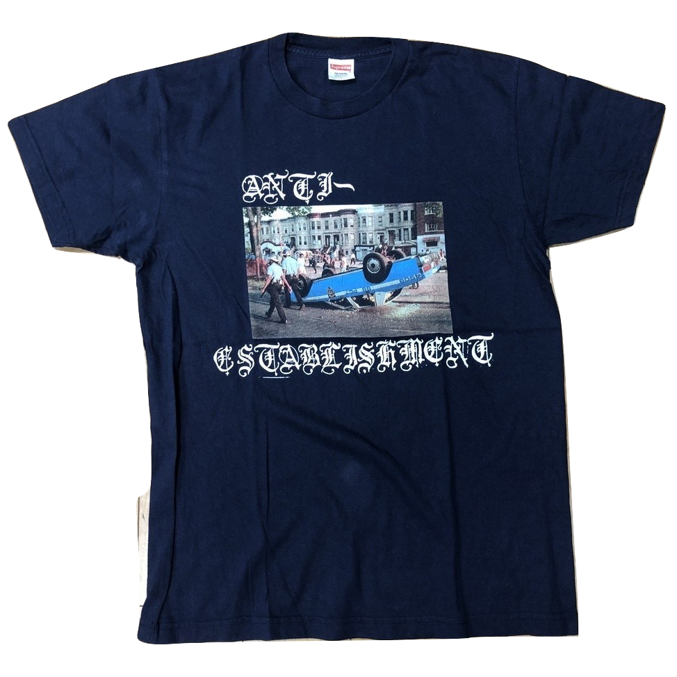 Supreme Anti Establishment Tee - Navy - Used