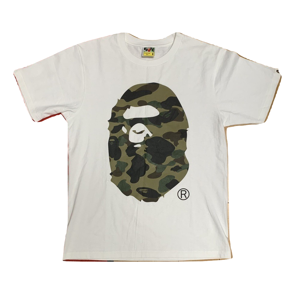 A Bathing Ape Big Head Ape Tee - White/Green