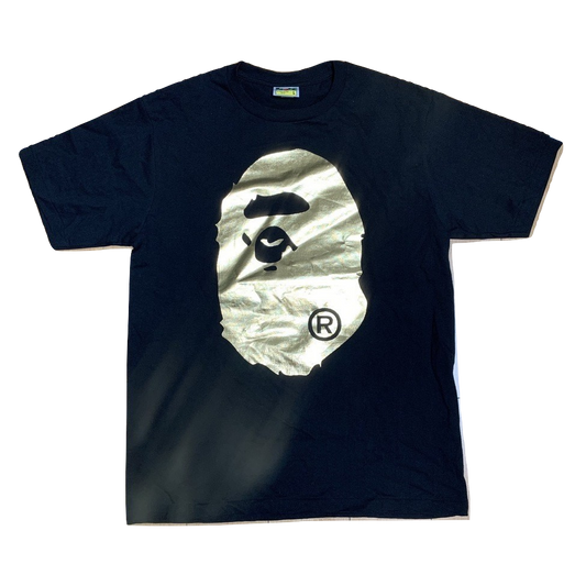 A Bathing Ape Foil Big Ape Head Tee - Black/Gold