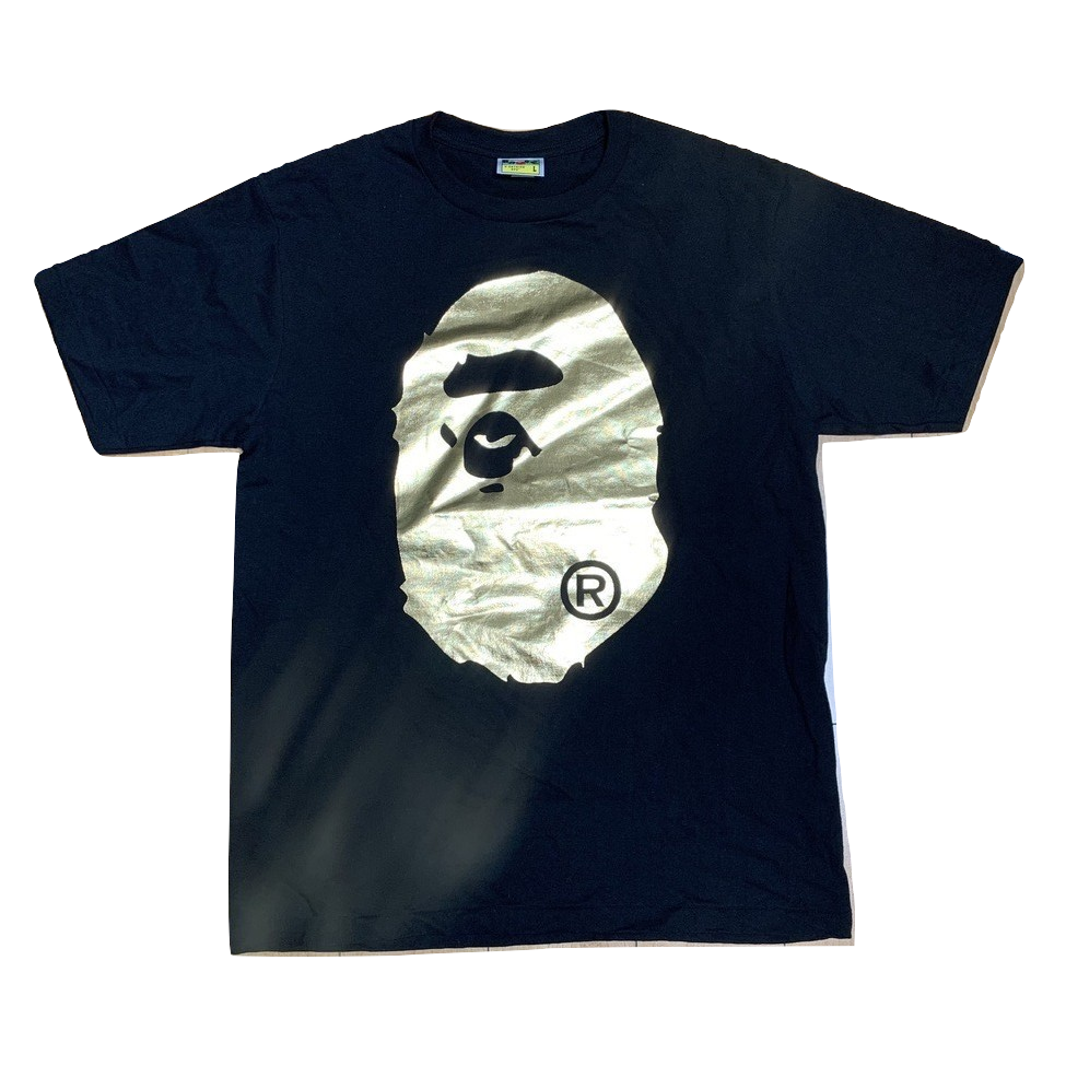 A Bathing Ape Foil Big Ape Head Tee - Black/Gold