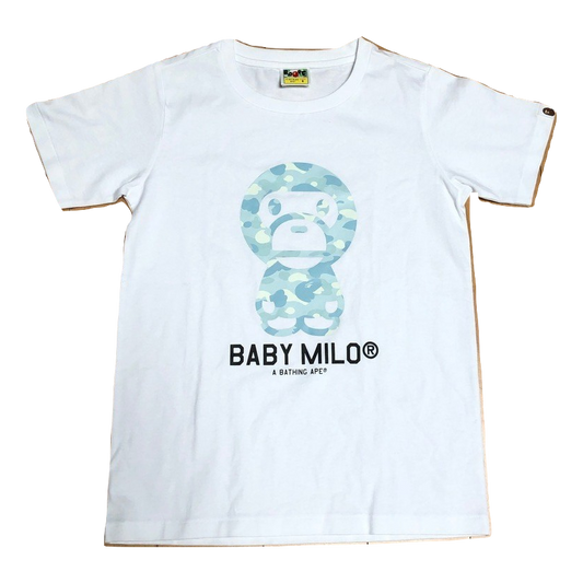 A Bathing Ape Baby Milo Tee Ladies - White/Blue Camo