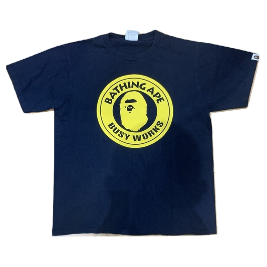 A Bathing Ape Busy Works Tee - Navy/Yellow