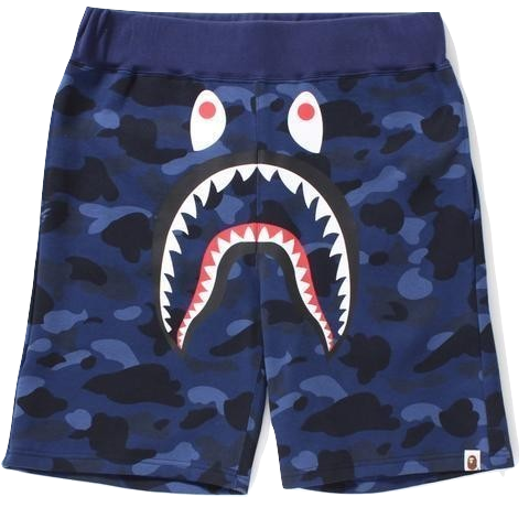 A Bathing Ape Color Camo Shark Sweatshort - Blue