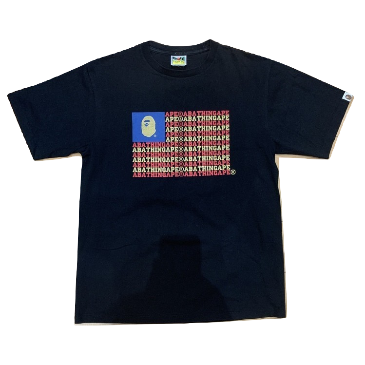 A Bathing Ape American Flag Bape Tee - Black/Gold