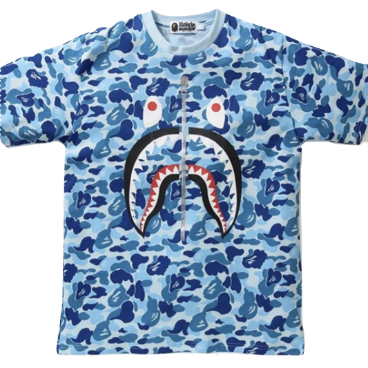 A Bathing Ape ABC Shark Tee - Blue - Used