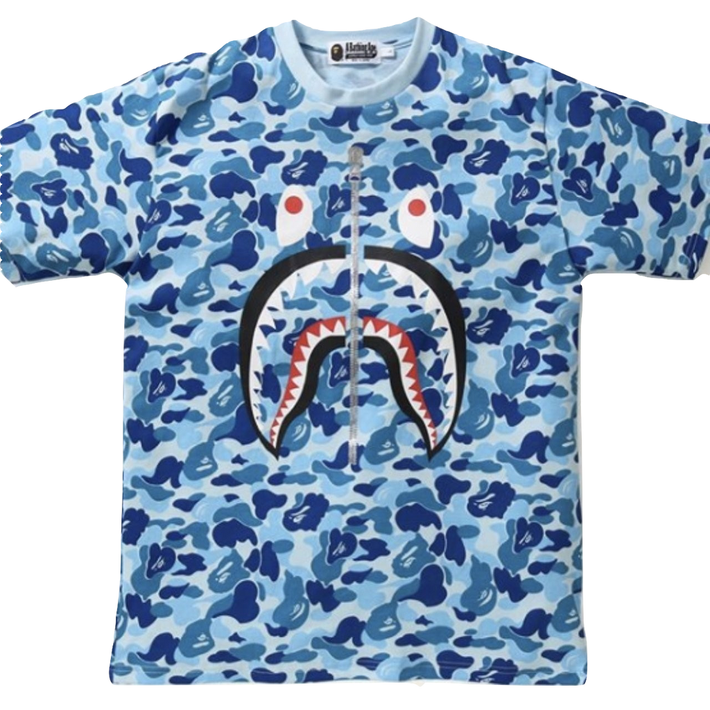 A Bathing Ape ABC Shark Tee - Blue - Used