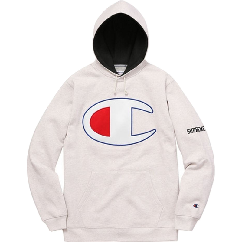 Supreme Champion Satin Logo Hoodie - Ash Grey