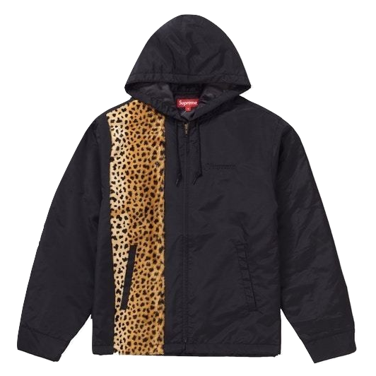 Supreme Cheetah Hooded Station Jacket - Black