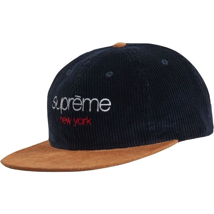 Supreme Classic Logo Corduroy 6-Panel - Navy – Grails SF