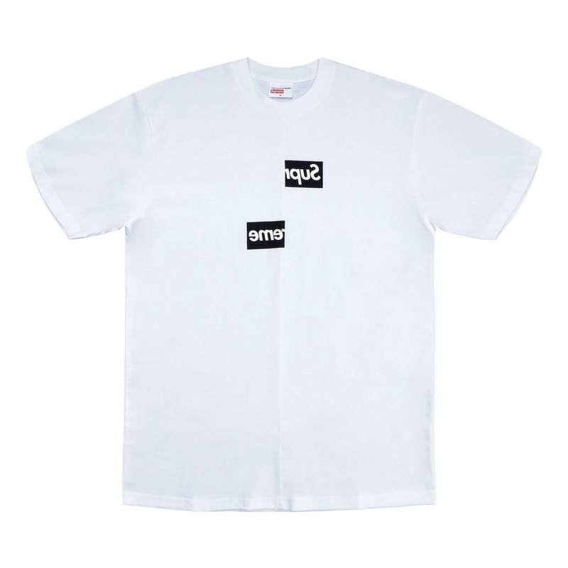 Supreme x CDG (Comme De Garcons) Shirt Split Box Logo Tee - White - Used