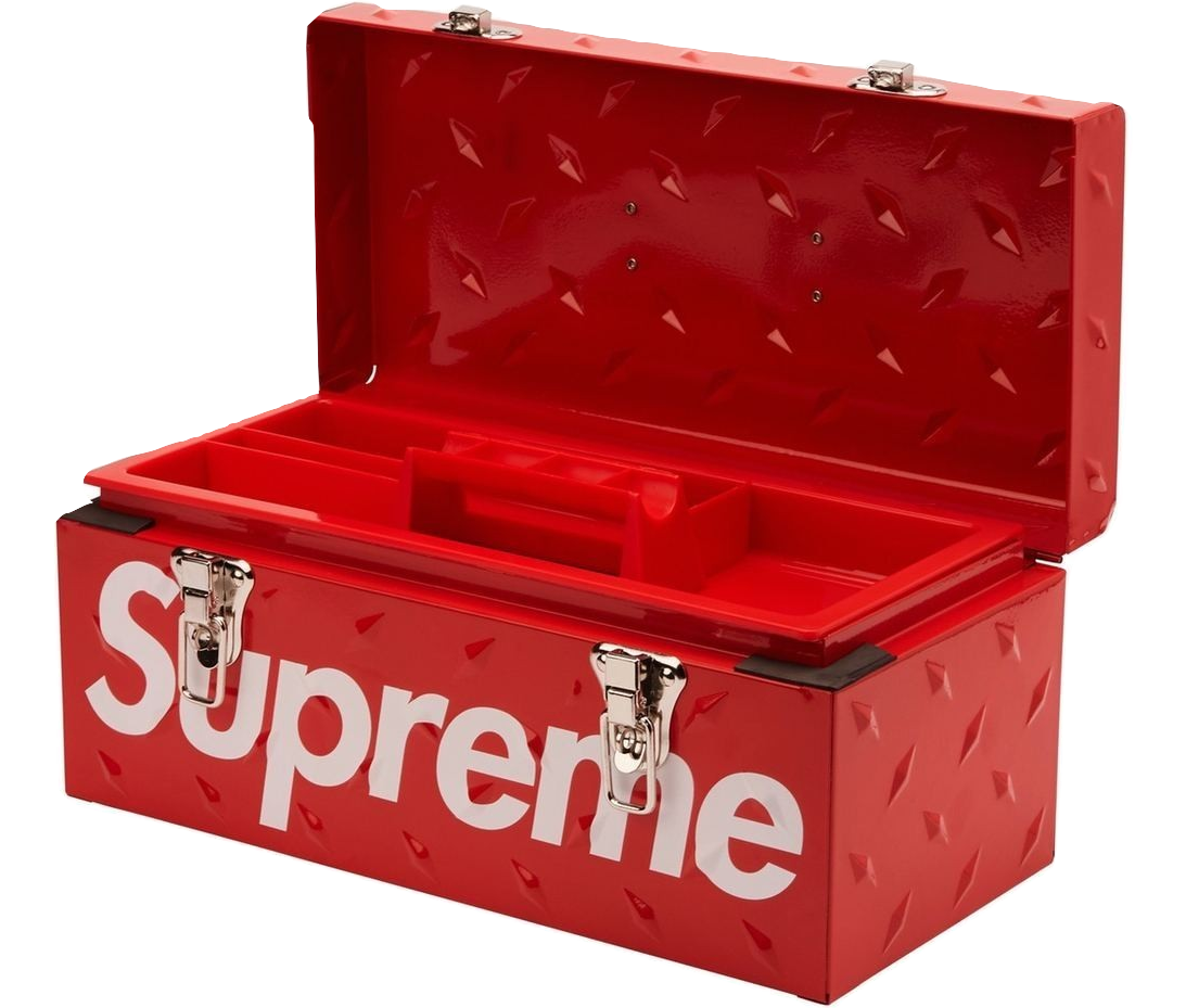 Supreme Diamond Plate Tool Box - Red