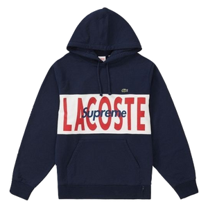 Supreme Lacoste Logo Panel Hooded Sweatshirt - Navy