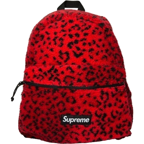 Supreme Leopard Fleece Backpack - Red - Used – Grails SF